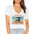 I'm From The 1900s Vintage Retirement Premium Women's Jersey Short Sleeve Deep V-Neck Tshirt