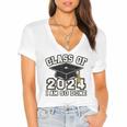 I'm Done With Class Of 2024 Graduation Done Class Of 2024 Women's Jersey Short Sleeve Deep V-Neck Tshirt