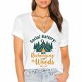 Introvert Camping Social Battery Recharging In The Woods Women's Jersey Short Sleeve Deep V-Neck Tshirt Introvert Camping Social Battery Recharging In The Woods Women's Jersey Short Sleeve Deep V-Neck Tshirt
