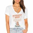 Introvert Mode Hiking Activated Hiker Women's Jersey Short Sleeve Deep V-Neck Tshirt
