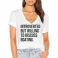 Introverted Boater Boating Introvert Women's Jersey Short Sleeve Deep V-Neck Tshirt