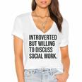 Introverted Caseworker Social Work Introvert Women's Jersey Short Sleeve Deep V-Neck Tshirt Introverted Caseworker Social Work Introvert Women's Jersey Short Sleeve Deep V-Neck Tshirt