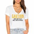 Introverted Does Not Play Well Competitive Athletic Women's Jersey Short Sleeve Deep V-Neck Tshirt Introverted Does Not Play Well Competitive Athletic Women's Jersey Short Sleeve Deep V-Neck Tshirt