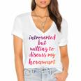 Introverted Willing To Discuss Hovawart Introvert Women's Jersey Short Sleeve Deep V-Neck Tshirt