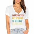 Introverted But Willing To Discuss Running Hobby Women's Jersey Short Sleeve Deep V-Neck Tshirt Introverted But Willing To Discuss Running Hobby Women's Jersey Short Sleeve Deep V-Neck Tshirt
