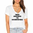 I Make Jokes When Im Uncomfortable Sarcastic Introvert Women's Jersey Short Sleeve Deep V-Neck Tshirt I Make Jokes When Im Uncomfortable Sarcastic Introvert Women's Jersey Short Sleeve Deep V-Neck Tshirt