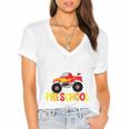 I Just Crushed Preschool Monster Graduation Pre-K Shirt Women's Jersey Short Sleeve Deep V-Neck Tshirt