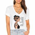 Just a Girl Who Has Tattoos And Love Books Tattooed Inked Women's Jersey Short Sleeve Deep V-Neck Tshirt