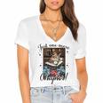 Just One More Chapter Cat Reading Books Coffee Lovers Premium Tri-Blend Women's Jersey Short Sleeve Deep V-Neck Tshirt