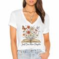 Just One More Chapter Open Book Flowers Women's Jersey Short Sleeve Deep V-Neck Tshirt Just One More Chapter Open Book Flowers Women's Jersey Short Sleeve Deep V-Neck Tshirt
