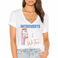 We Just Text Introvert For Quiet People Raglan Baseball Tee Women's Jersey Short Sleeve Deep V-Neck Tshirt We Just Text Introvert For Quiet People Raglan Baseball Tee Women's Jersey Short Sleeve Deep V-Neck Tshirt