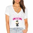 Kids Kindergarten Graduate 2018 Graduation Girls Women's Jersey Short Sleeve Deep V-Neck Tshirt