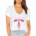 Kids Princess Girl Preschool Graduate 2018 Graduation Pre-K Women's Jersey Short Sleeve Deep V-Neck Tshirt
