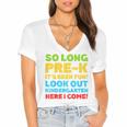 Kids So Long PRE-K It's Been Fun Shirt Boy Girl Graduation Women's Jersey Short Sleeve Deep V-Neck Tshirt