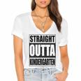 Kids Straight Outta Kindergarten Shirt Boy Girl Graduation Women's Jersey Short Sleeve Deep V-Neck Tshirt