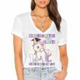 Kindergarten Graduation Unicorn Kindergarten Graduate Girls Women's Jersey Short Sleeve Deep V-Neck Tshirt