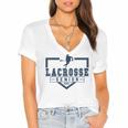Lacrosse Senior Night Lacrosse Senior 2025 Graduation 33 Women's Jersey Short Sleeve Deep V-Neck Tshirt