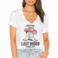 This Is My Last Rodeo Senior 2026 Cowgirl Graduation Women's Jersey Short Sleeve Deep V-Neck Tshirt