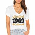 Limited 1969 Edition Retro Nostalgia Art Women's Jersey Short Sleeve Deep V-Neck Tshirt Limited 1969 Edition Retro Nostalgia Art Women's Jersey Short Sleeve Deep V-Neck Tshirt