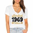 Limited 1969 Edition Retro Nostalgia Art Women's Jersey Short Sleeve Deep V-Neck Tshirt Limited 1969 Edition Retro Nostalgia Art Women's Jersey Short Sleeve Deep V-Neck Tshirt