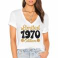 Limited 1970 Edition Retro Vintage 70s Nostalgia Women's Jersey Short Sleeve Deep V-Neck Tshirt