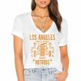 Los Angeles Hotrods Automotive Nostalgia Distressed Premium Tri-Blend Women's Jersey Short Sleeve Deep V-Neck Tshirt