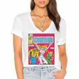 Marvel Universe Classic Dazzler Vintage Comic Book Cover Women's Jersey Short Sleeve Deep V-Neck Tshirt