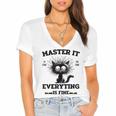 Masters Mastered It Graduate Master Degree Graduation Women's Jersey Short Sleeve Deep V-Neck Tshirt