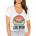 I Like Moths And Maybe 3 People Insect Moth Lovers Introvert Women's Jersey Short Sleeve Deep V-Neck Tshirt I Like Moths And Maybe 3 People Insect Moth Lovers Introvert Women's Jersey Short Sleeve Deep V-Neck Tshirt