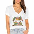 I Have NO Shelf Control Book Lover Women's Jersey Short Sleeve Deep V-Neck Tshirt