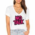 No Small Talk Zone – Introvert Quote Women's Jersey Short Sleeve Deep V-Neck Tshirt
