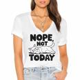 Nope Not Today Antisocial Introvert Cat Lover Men Women Kids Women's Jersey Short Sleeve Deep V-Neck Tshirt Nope Not Today Antisocial Introvert Cat Lover Men Women Kids Women's Jersey Short Sleeve Deep V-Neck Tshirt