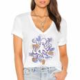 Octopus Book Reader Women's Jersey Short Sleeve Deep V-Neck Tshirt