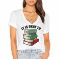 It Is Okay To Be a Grumpy Old Man Book Lover Premium Women's Jersey Short Sleeve Deep V-Neck Tshirt