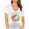 Me After One Social Interaction Introvert Saying Women's Jersey Short Sleeve Deep V-Neck Tshirt