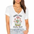 Oops I Got Another Book Cute Goose Librarian Reading Teacher Women's Jersey Short Sleeve Deep V-Neck Tshirt