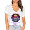 Be Patient With Me I'm From The 1900s Synthwave Premium Women's Jersey Short Sleeve Deep V-Neck Tshirt