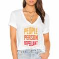 People Person Repellant Introvert Premium Women's Jersey Short Sleeve Deep V-Neck Tshirt People Person Repellant Introvert Premium Women's Jersey Short Sleeve Deep V-Neck Tshirt