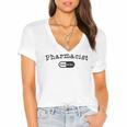 Pharmacy Student TShirt Pharmacist Graduation Est 2021 Women's Jersey Short Sleeve Deep V-Neck Tshirt