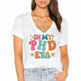 In My Phd Era Groovy Phd Graduation Future Doctor Women's Jersey Short Sleeve Deep V-Neck Tshirt