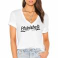 Phd Phinished Shirt Doctorate Graduation Students Women's Jersey Short Sleeve Deep V-Neck Tshirt
