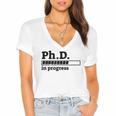 PhD In Progress Graduation Progress Bar Shirt Women's Jersey Short Sleeve Deep V-Neck Tshirt
