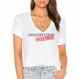 PhD Thesis Defense Graphic Doctoral Graduation Women's Jersey Short Sleeve Deep V-Neck Tshirt