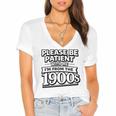 Please Be Patient I'm From The 1900s Boomer Gen-X Women's Jersey Short Sleeve Deep V-Neck Tshirt