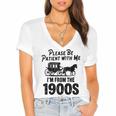 Please Be Patient With Me I'm From The 1900s Dad Joke Saying Women's Jersey Short Sleeve Deep V-Neck Tshirt Please Be Patient With Me I'm From The 1900s Dad Joke Saying Women's Jersey Short Sleeve Deep V-Neck Tshirt