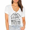 Please Be Patient With Me I'm From The 1900s Funny Train Premium Women's Jersey Short Sleeve Deep V-Neck Tshirt