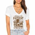 Please Be Patient With Me I'm From The 1900s Grandpa Premium Women's Jersey Short Sleeve Deep V-Neck Tshirt
