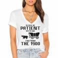 Please Be Patient With Me I'm From The 1900s Husband Joke Women's Jersey Short Sleeve Deep V-Neck Tshirt