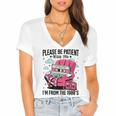 Please Be Patient I'm From The 1900s Retro Cassette Women's Jersey Short Sleeve Deep V-Neck Tshirt