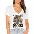 Please Be Patient I'm From The 1900s Retro Computer Raglan Baseball Tee Women's Jersey Short Sleeve Deep V-Neck Tshirt
